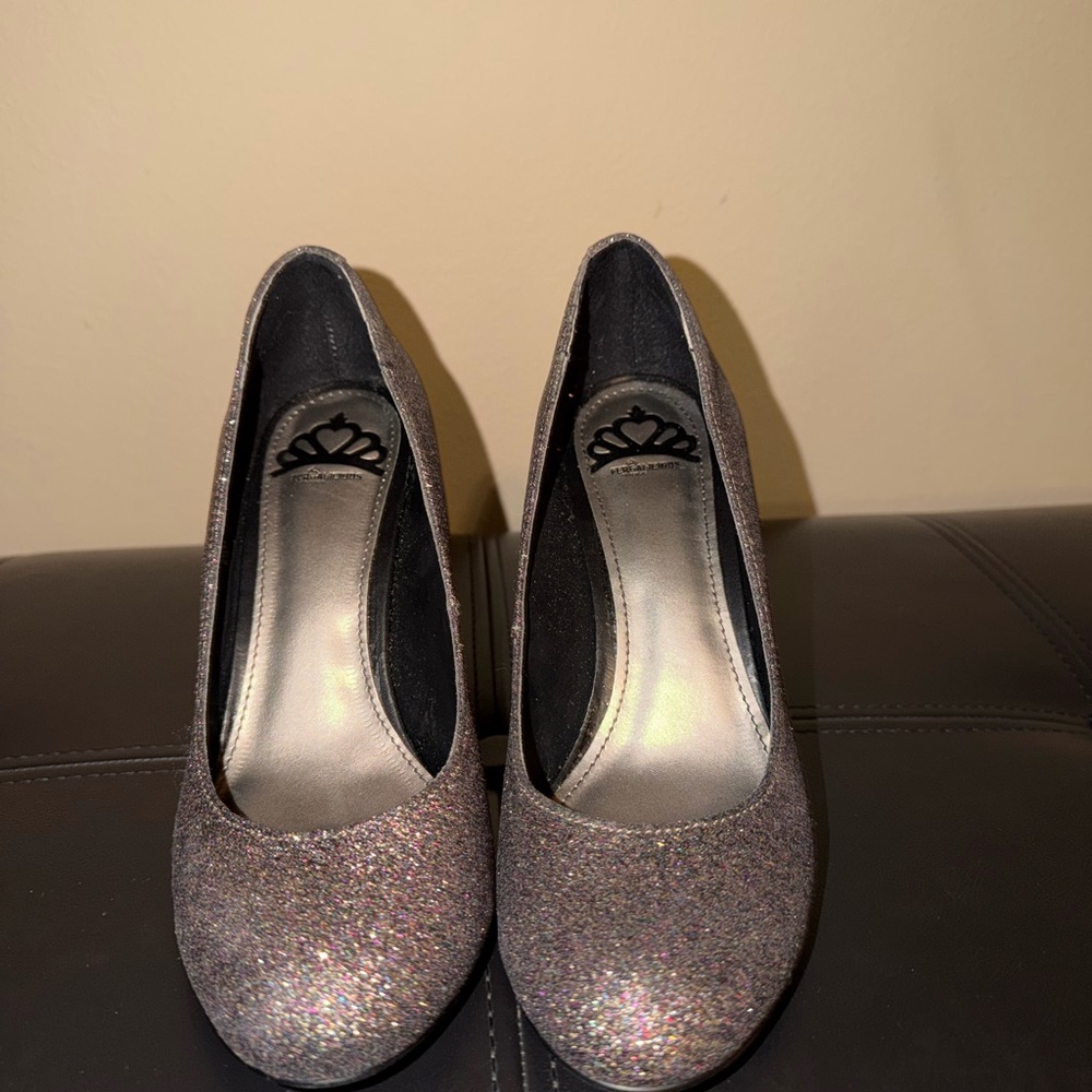 Fergalicious Sparkling Black Glitter Heels
